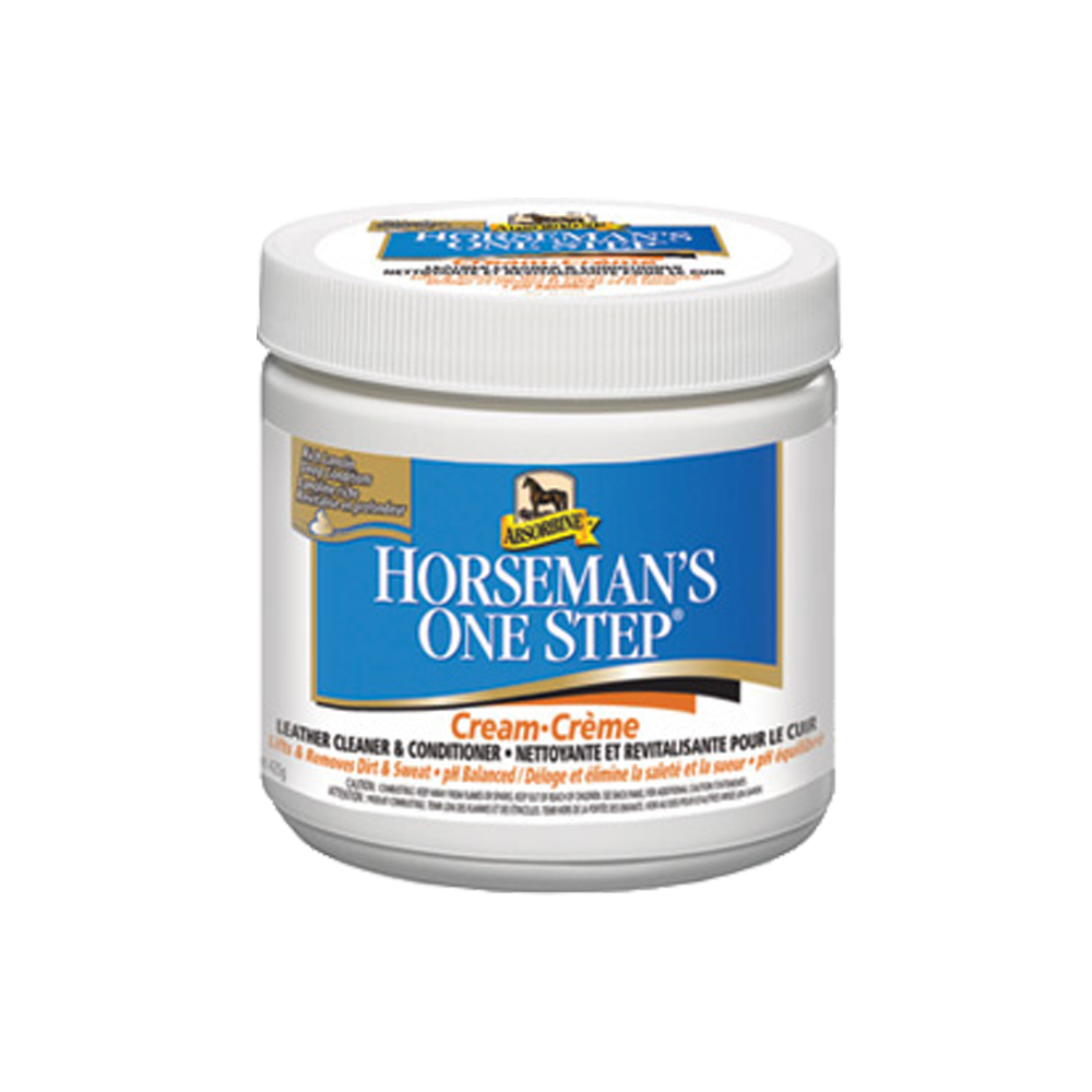 Absorbine Horseman's One Step leather cleaner and conditioner.