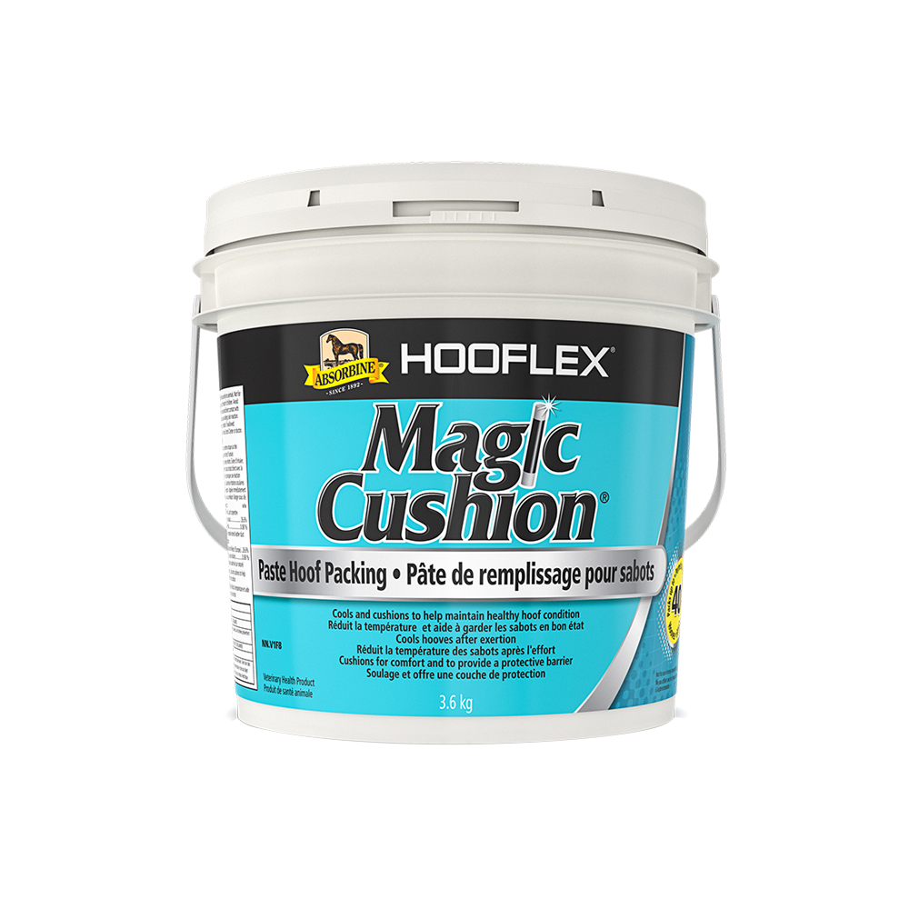 Absorbine Hooflex Magic Cushion hoof packing paste 3.6 kg bucket.