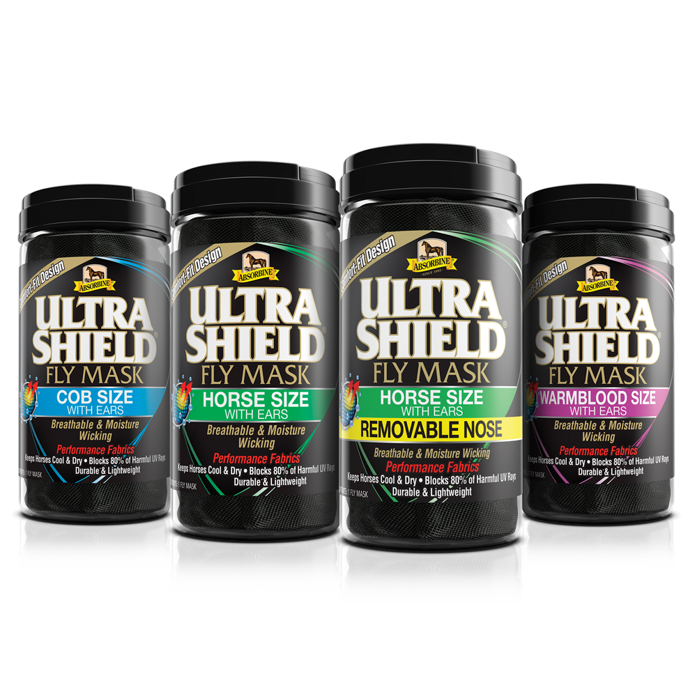 Absorbine Unisex's Ultra Shield Fly Mask, met oren/verwijderbare neus, One Size Absorbine Unisex's Ultra Shield Fly Mask, met oren/verwijderbare neus, One Size